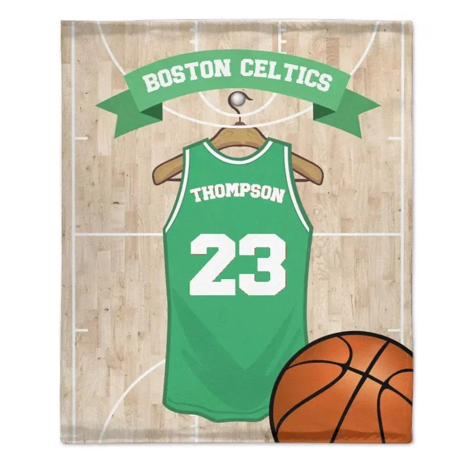 Customized Basketball Scene Blankets - Personalized Team Name,Name and Number Basketball Themed Blanket - A Gift For Basketball Player,Basketball Lover - Joliny