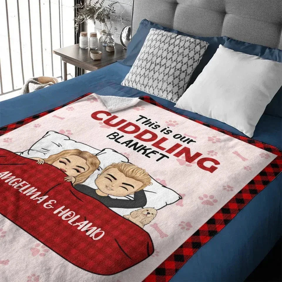 Customized Blankets For Couples And Pets - Personalized Cozy Cartoon Character and Pet Soft Flannel Memorial Blanket - A Gift For Family,Couple's other half - Joliny