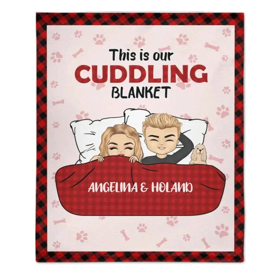 Customized Blankets For Couples And Pets - Personalized Cozy Cartoon Character and Pet Soft Flannel Memorial Blanket - A Gift For Family,Couple's other half - Joliny
