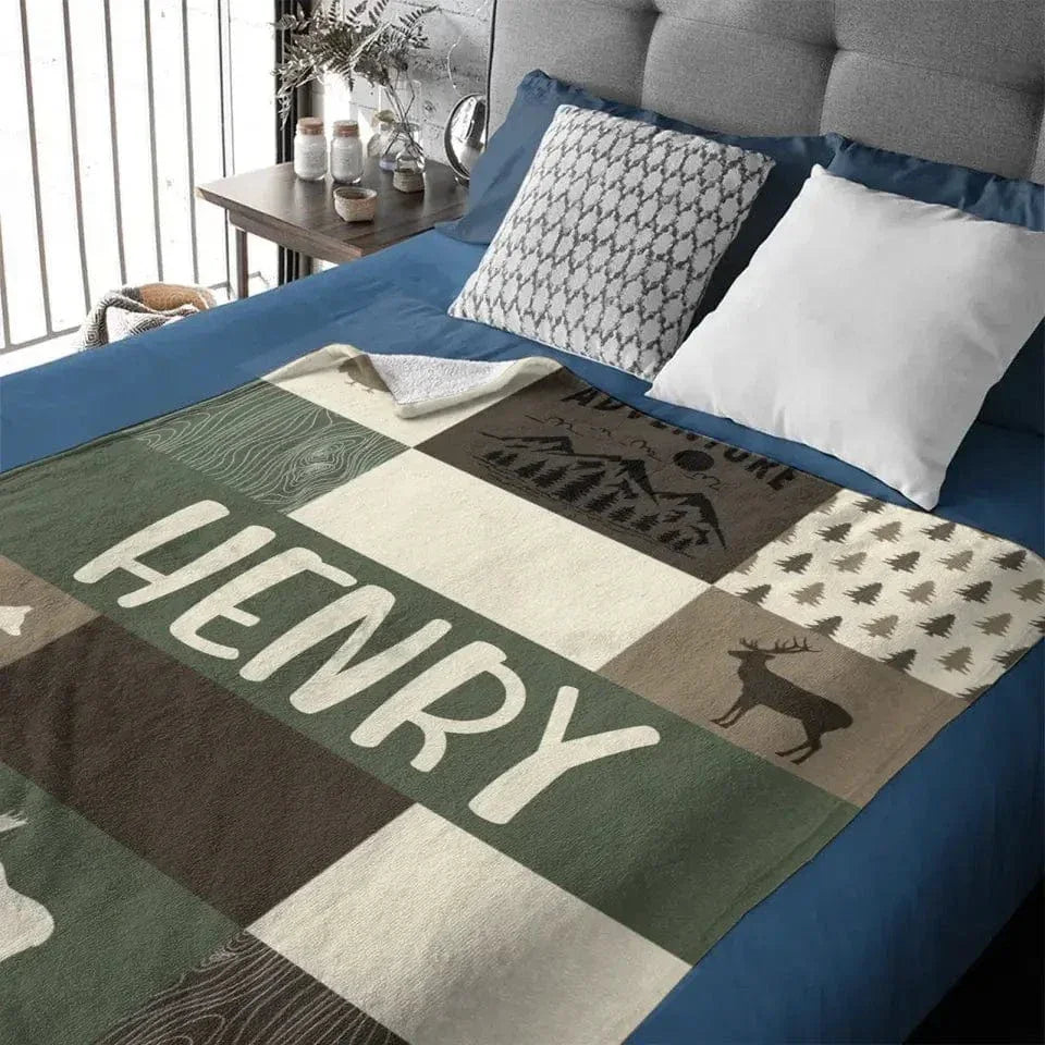 Customized Boy Names Nature Themed Baby Blanket, Great Birthday Gift - Joliny