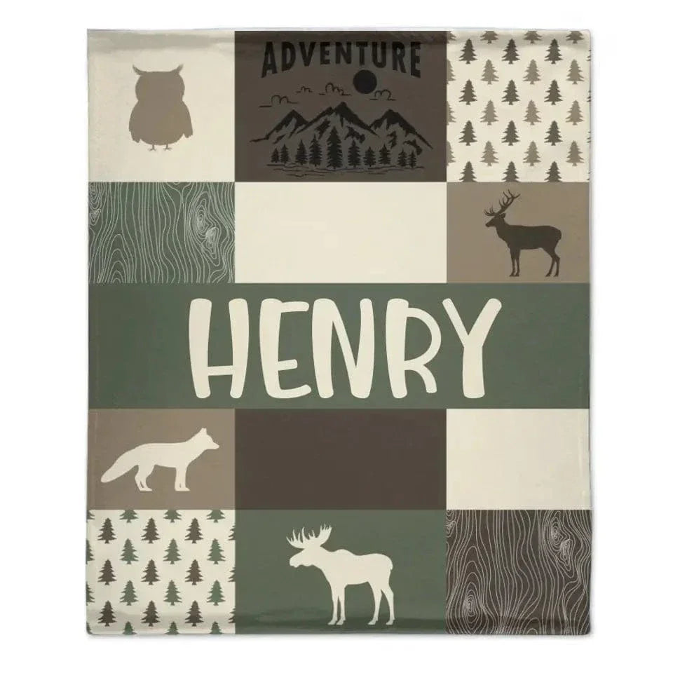 Customized Boy Names Nature Themed Baby Blanket, Great Birthday Gift - Joliny
