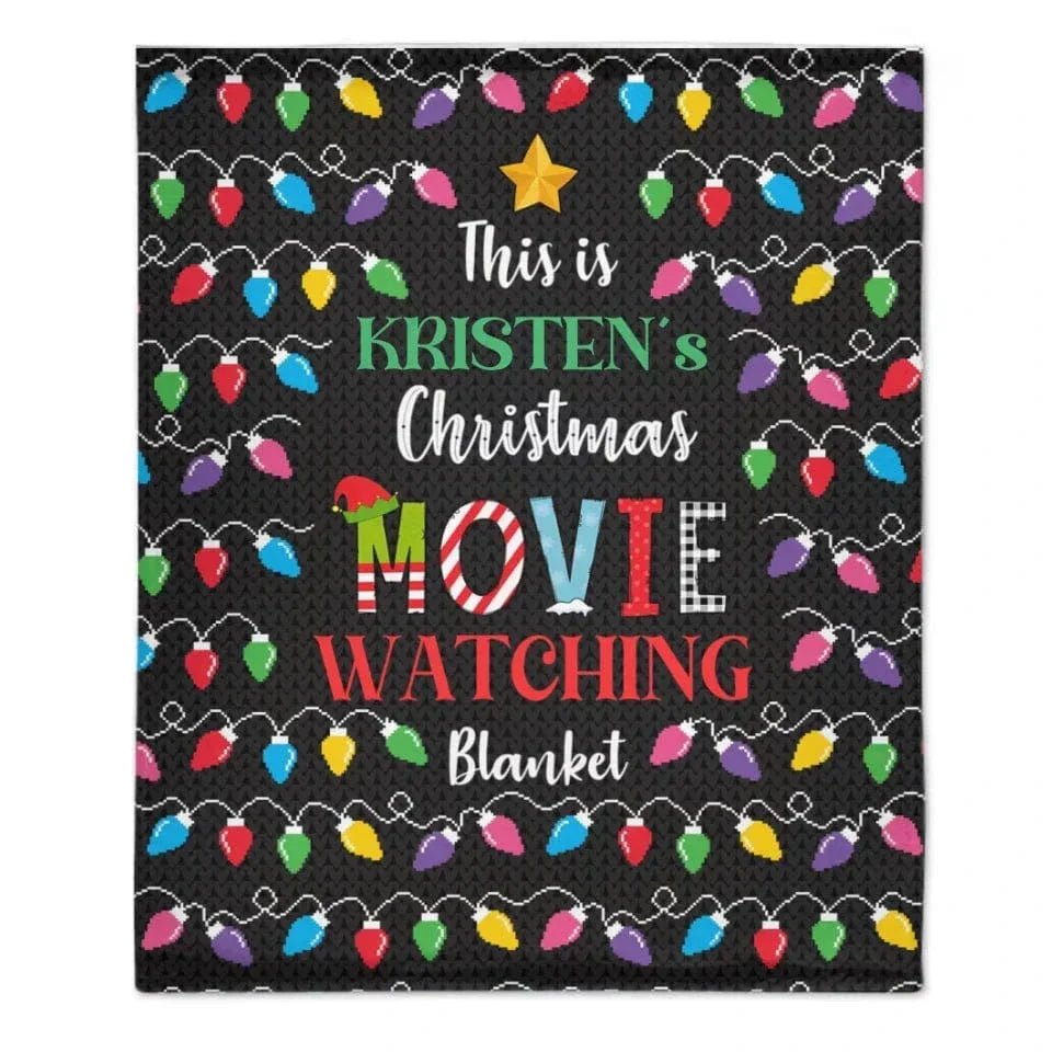 Customized Christmas Movie Viewing Blankets - Multi-colored Soft Blanket With Personalized Name - A Gift For Yourself,Friend,Family - Joliny