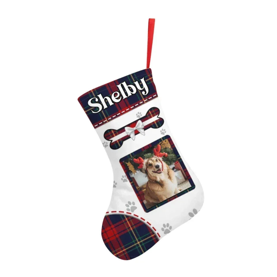Customized Christmas Stockings Related To Pets - Christmas Themed Stocking With Personalized Pet Photos And Names - Christmas Gift For Pet Owners,Pet Lovers - Joliny