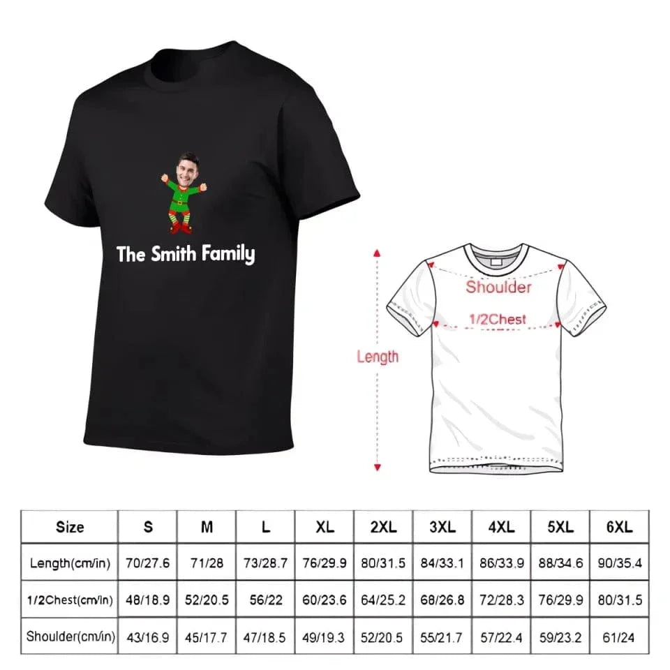 Customized Christmas Style Elf Costumes - Personalized Family Name And Photo Clothes - A Gift For Family,Team - Joliny