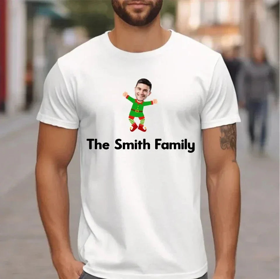 Customized Christmas Style Elf Costumes - Personalized Family Name And Photo Clothes - A Gift For Family,Team - Joliny