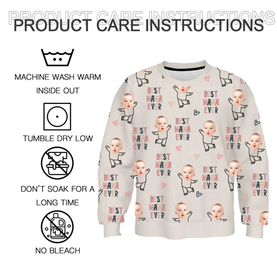 Customized Clothing - Warm Sweater Personalized Nickname And Photo - A Cozy Gift For The Family - Joliny