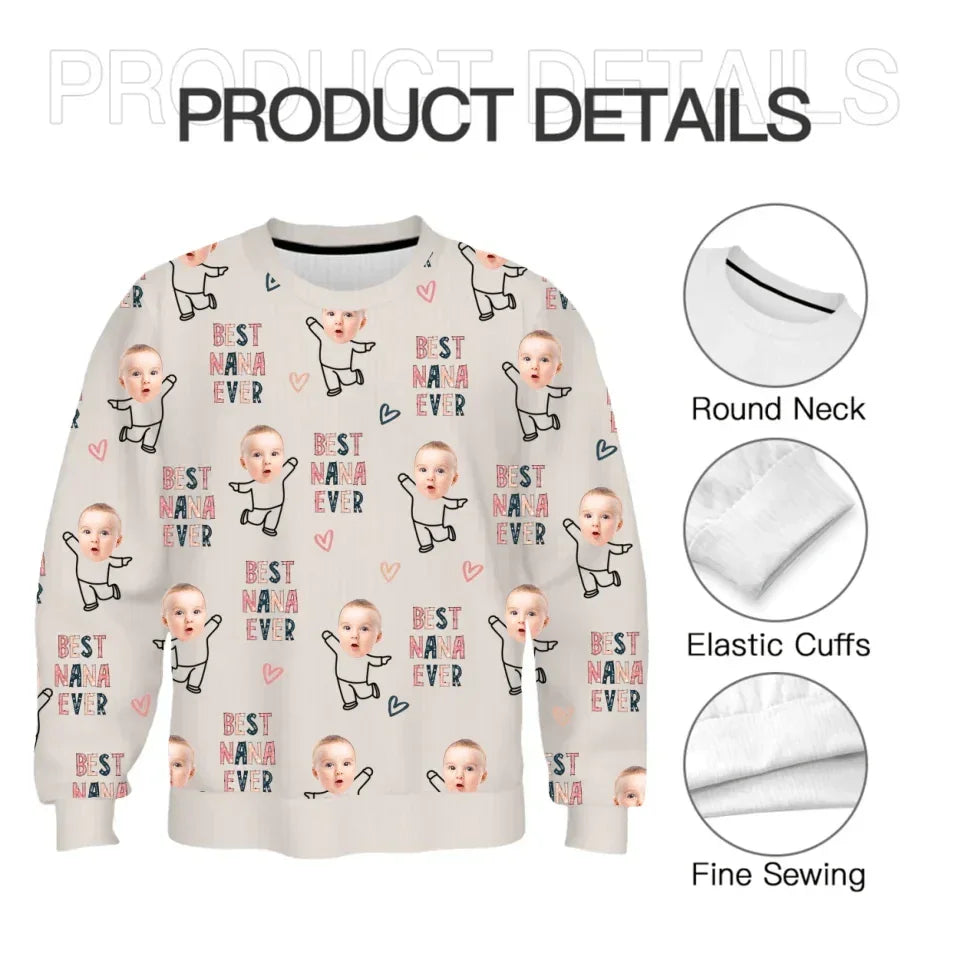 Customized Clothing - Warm Sweater Personalized Nickname And Photo - A Cozy Gift For The Family - Joliny