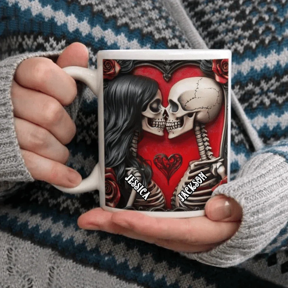 Customized Couple Cup Filled Of Love - Personalized Name Till Death Do Us Part Eternal Love Mug - A Gift For Boyfriend,Girlfriend,Husband,Wife - Joliny