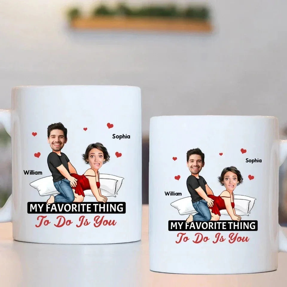 Customized Couple Mug - Unique Mugs Personalized with Names,Photos and Cartoon Images - A Gift For Girlfriend,Boyfriend,Wife,Husband,Anniversary - Joliny