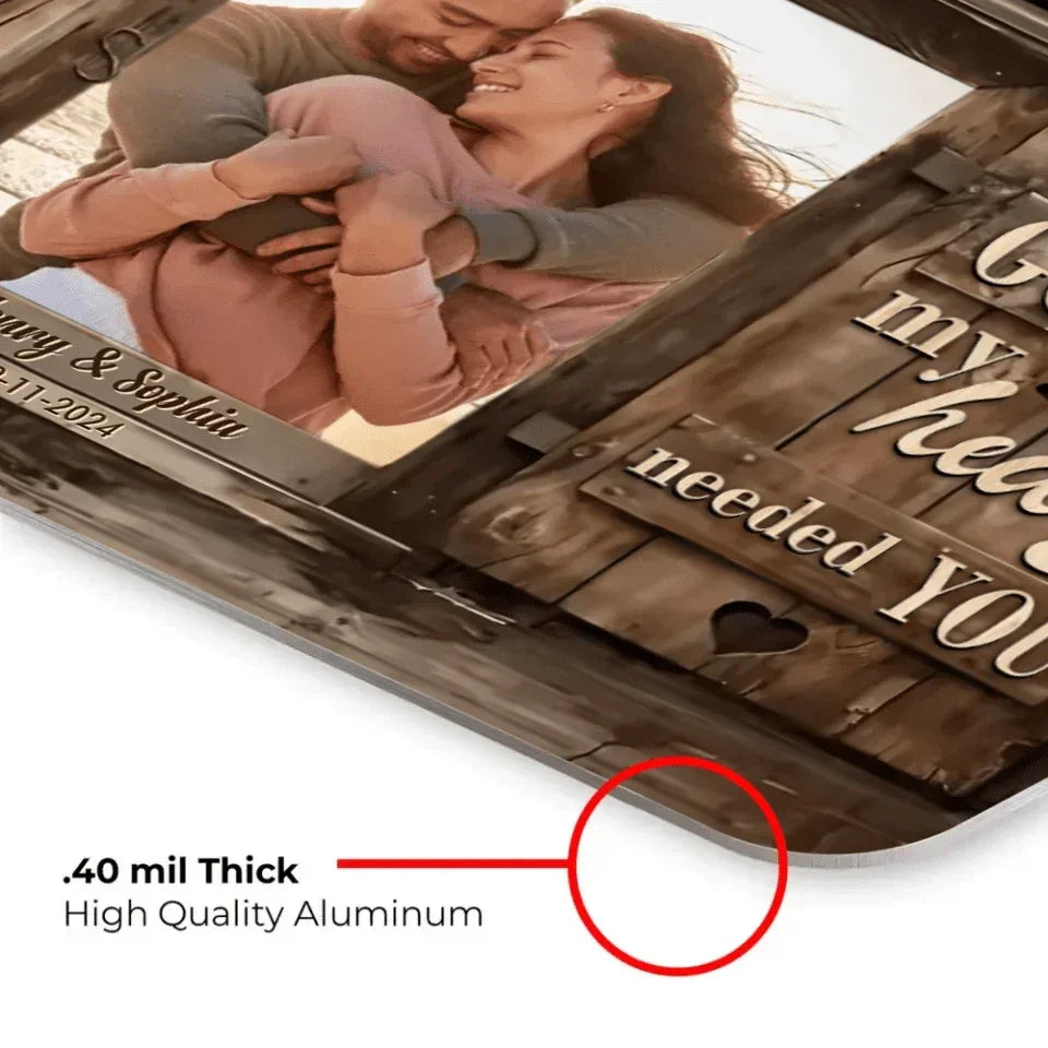 Customized Couple Photo Wall Art - Personalized Photo, Date and Name Art Couple Photo Tin Painting - A Gifts For Husband,Wife,Family - Joliny