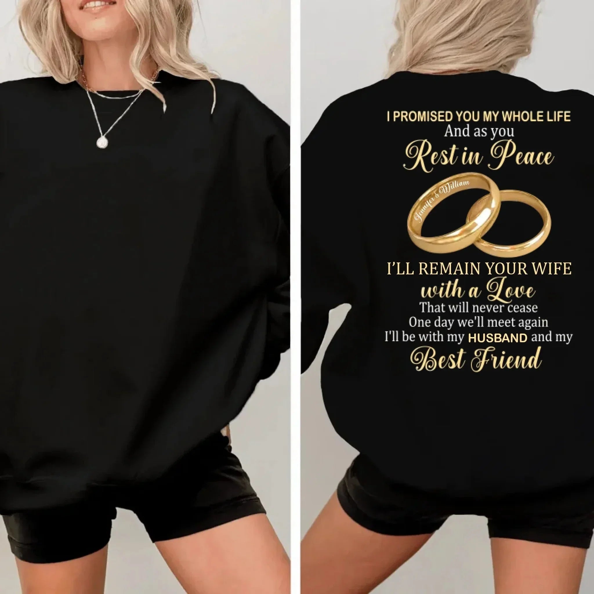 Customized Couple's Theme T-shirt - Personalized Nicknames for Ring Love Letter Clothing - A Gift For Wife,Husband,Girlfriend,Boyfriend - Joliny