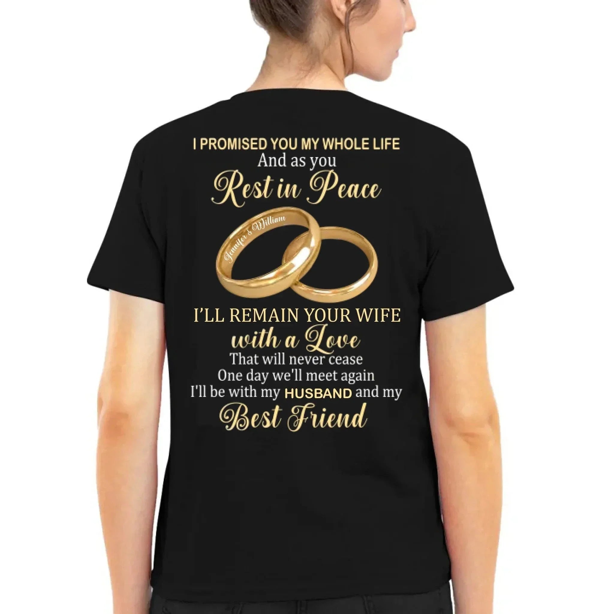 Customized Couple's Theme T-shirt - Personalized Nicknames for Ring Love Letter Clothing - A Gift For Wife,Husband,Girlfriend,Boyfriend - Joliny