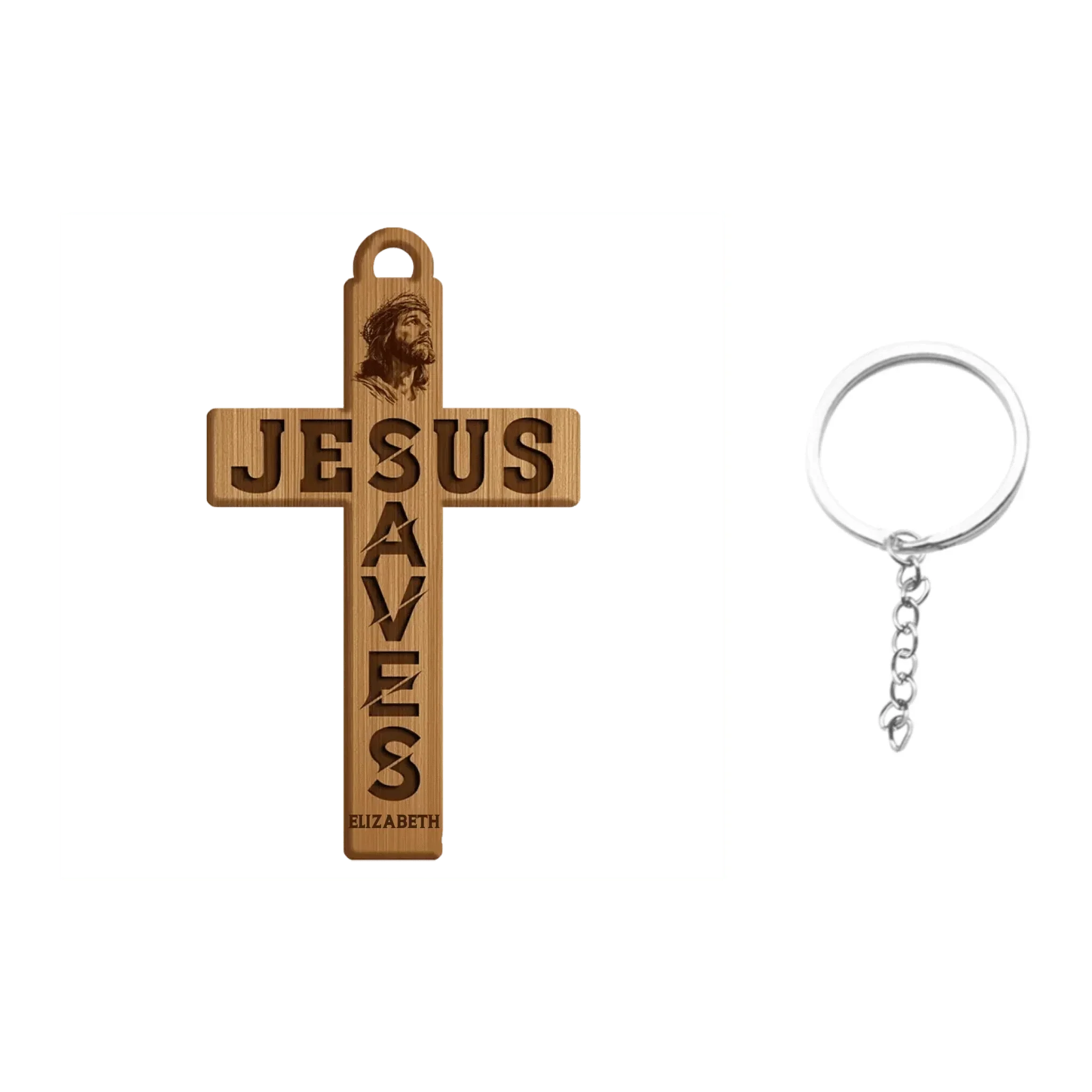 Customized Cross Shape Keychain - Personalized Name Jesus Cross Acrylic Keychain - A Gift For Friend,Family,Christian,BFF - Joliny