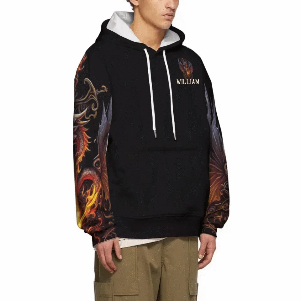 Customized Dragon Pattern Clothing - Personalized Name Oriental Dragon And Sword Full Width Printed Costume - A Gift Fmartial Arts Enthusiastor,Friend,Men - Joliny