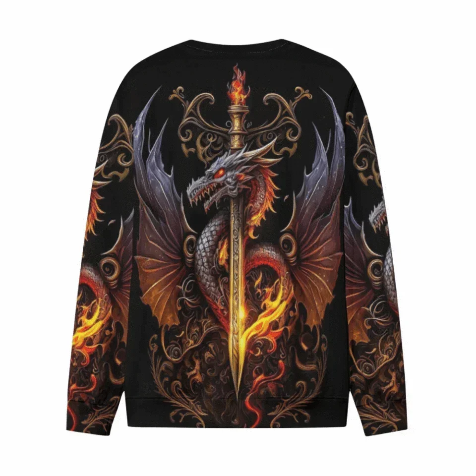 Customized Dragon Pattern Clothing - Personalized Name Oriental Dragon And Sword Full Width Printed Costume - A Gift Fmartial Arts Enthusiastor,Friend,Men - Joliny