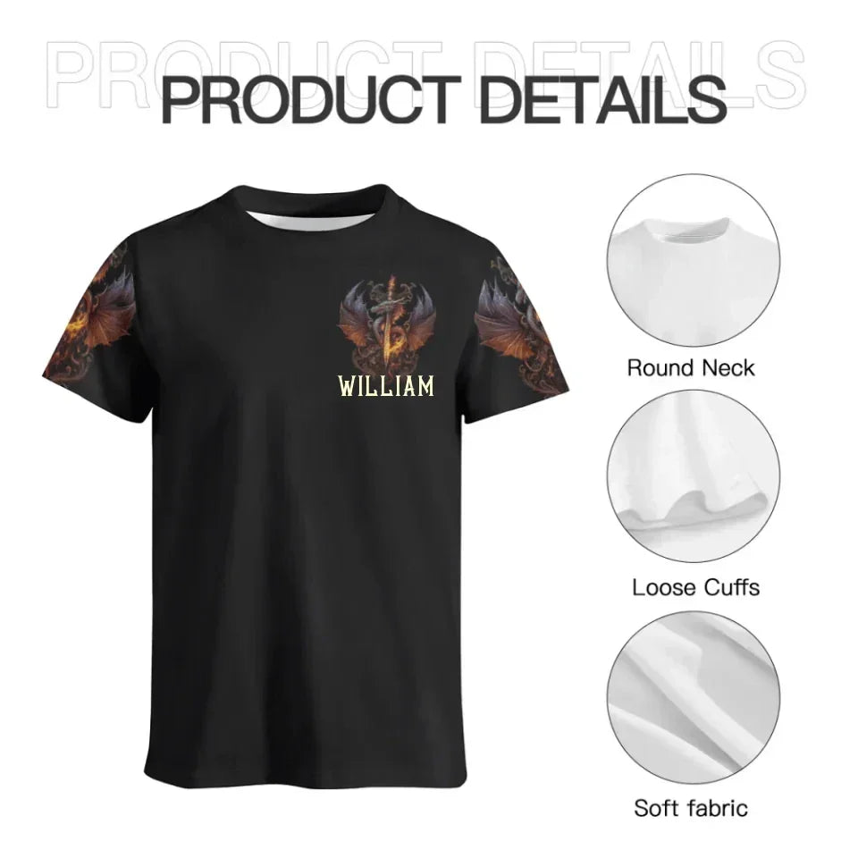 Customized Dragon Pattern Clothing - Personalized Name Oriental Dragon And Sword Full Width Printed Costume - A Gift Fmartial Arts Enthusiastor,Friend,Men - Joliny