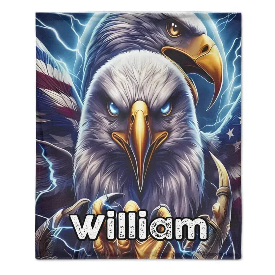 Customized Eagle Themed Blanket - Personalized Name Eagle Blanket - A Gift For Bird Lover,Eagle Lover,Friend,Colleagues - Joliny
