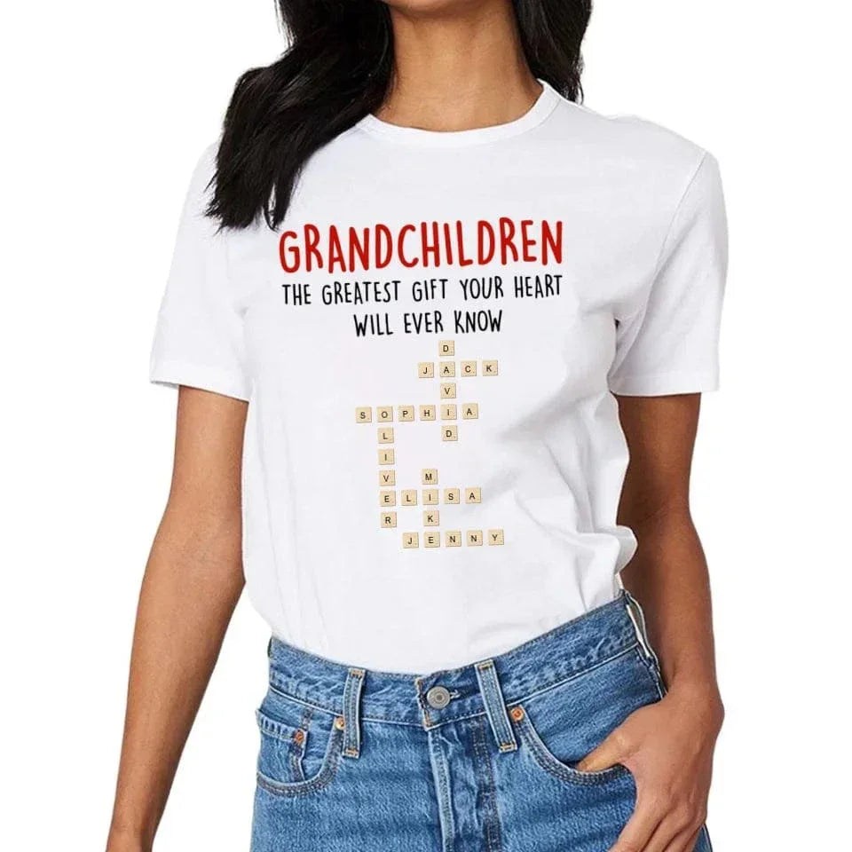 Customized Family T-shirt - Crossword Free Combination Personalized Name Comfort Fashion Clothing - A Gift For Family,Grandma,Grandparent - Joliny