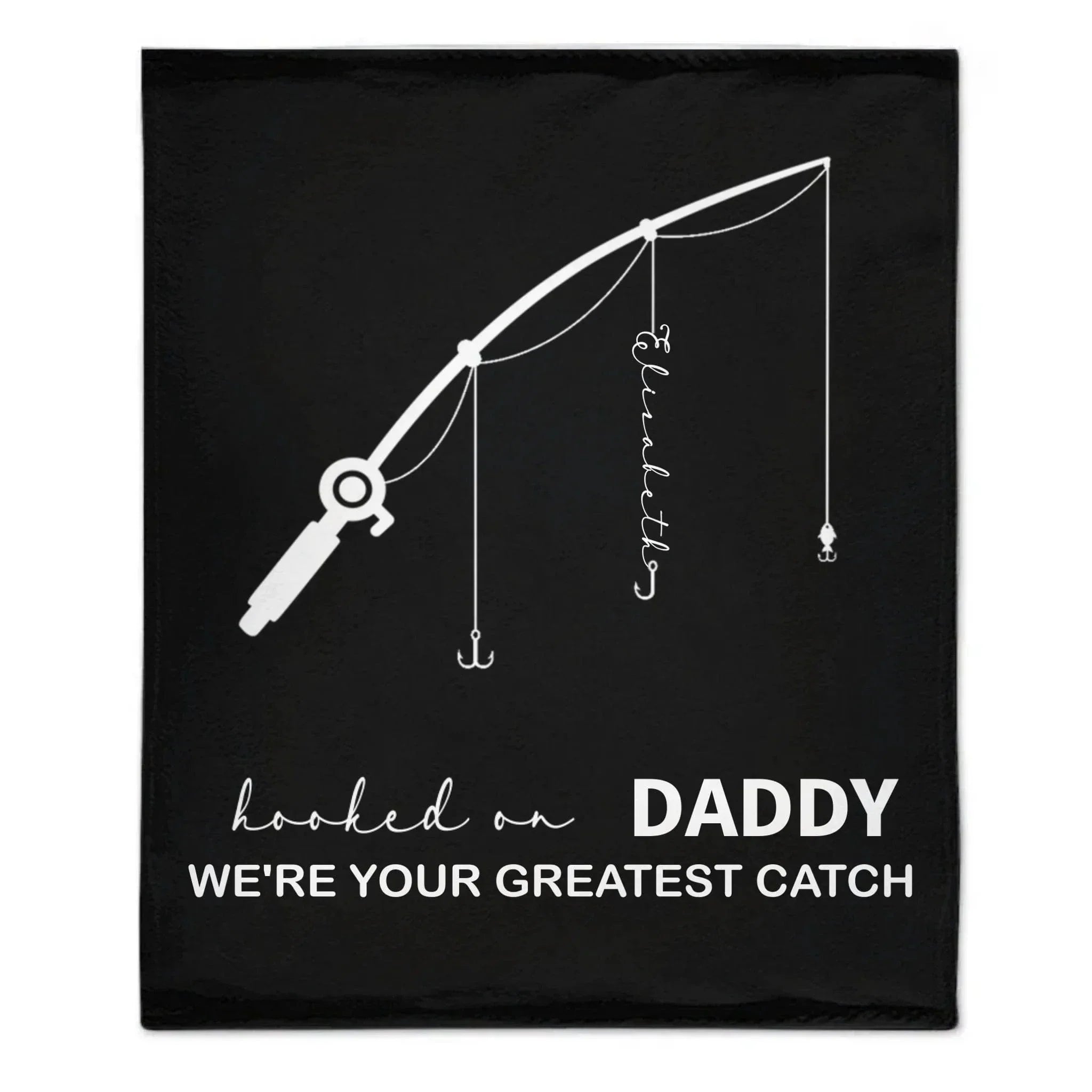 Customized Fishing Rod Pattern Blanket - Personalized Name,Designation and Theme Multi-colored Fishing Themed Blankets - A Gift For Dad,Grandpa,Family,Angler - Joliny