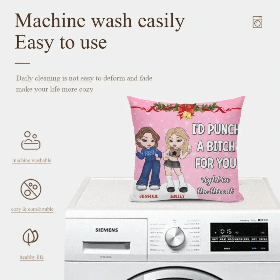 Customized Friendship Pillow - Personalized Name and Friends Character Image Pillow - Christmas Gift For Best Friends, BFF, Sisters - Joliny