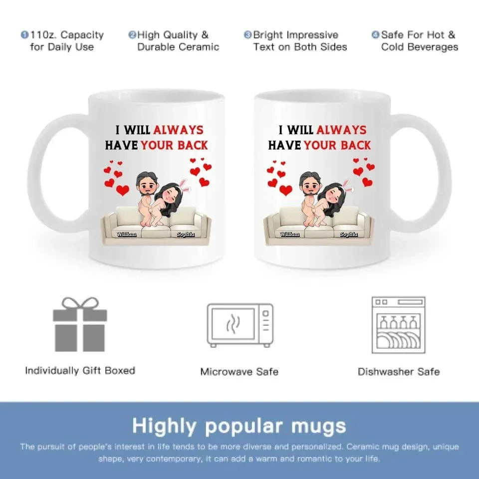Customized Fun Couple Mug - Personalized Name and Cartoon Couple Image Quirky Fun Mug - A Gift For Girlfriend,Boyfriend,Husband,Wife - Joliny