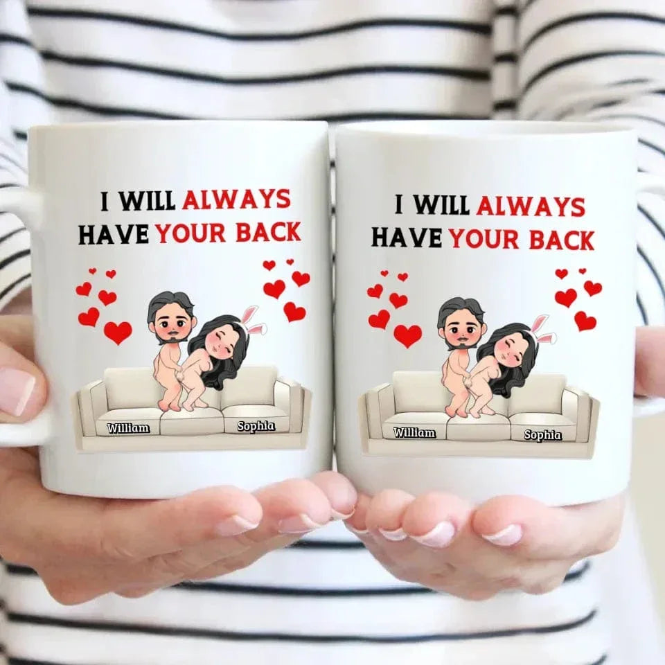 Customized Fun Couple Mug - Personalized Name and Cartoon Couple Image Quirky Fun Mug - A Gift For Girlfriend,Boyfriend,Husband,Wife - Joliny
