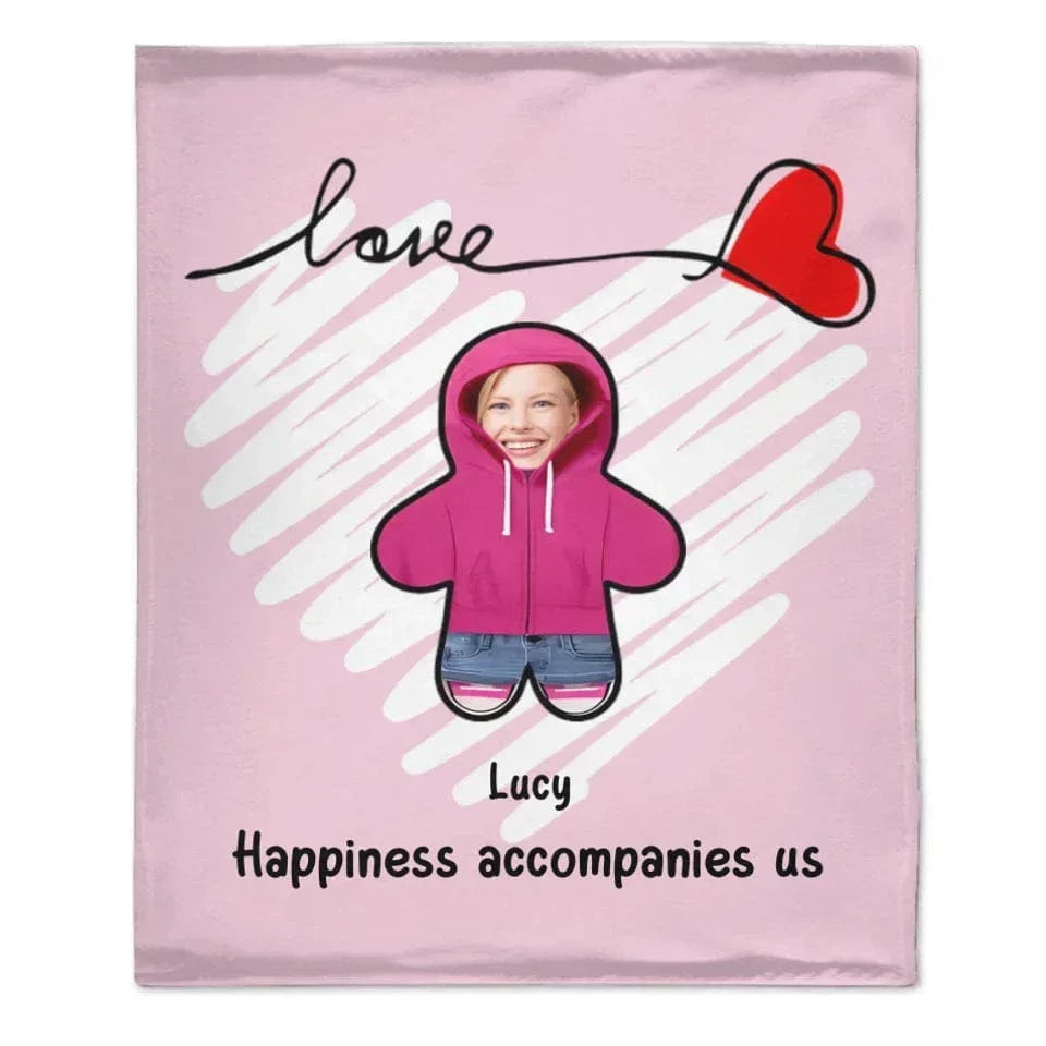 Customized Fun Family Blanket - Personalized Love Blanket with Family Member Photos and Names - A Gift For Family,Parent,Children - Joliny