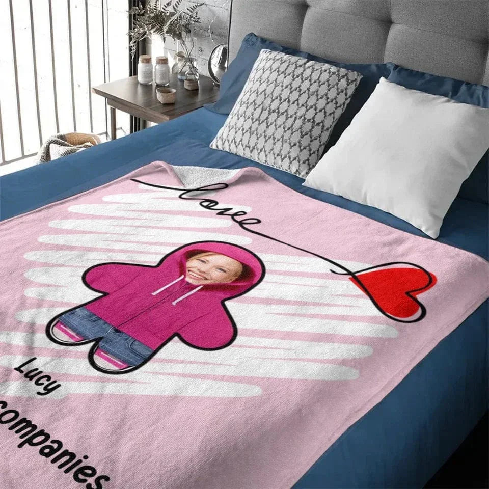 Customized Fun Family Blanket - Personalized Love Blanket with Family Member Photos and Names - A Gift For Family,Parent,Children - Joliny