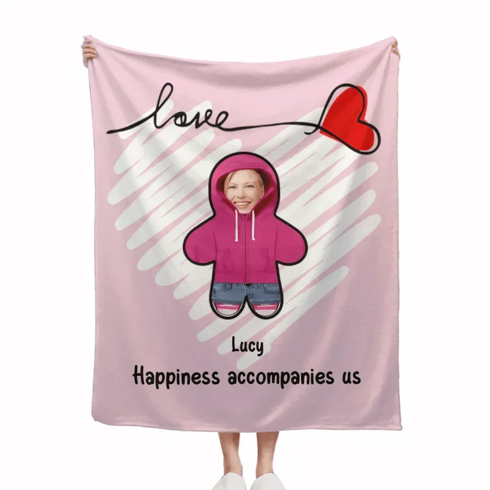 Customized Fun Family Blanket - Personalized Love Blanket with Family Member Photos and Names - A Gift For Family,Parent,Children - Joliny