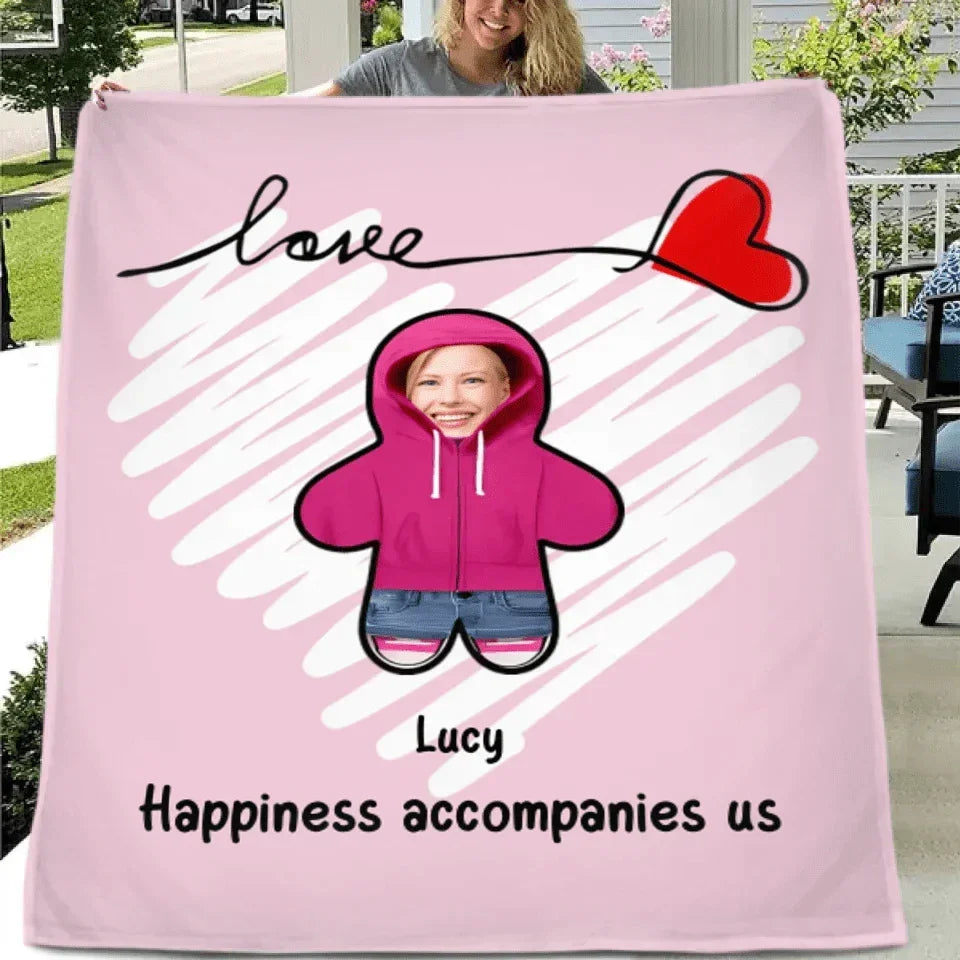Customized Fun Family Blanket - Personalized Love Blanket with Family Member Photos and Names - A Gift For Family,Parent,Children - Joliny