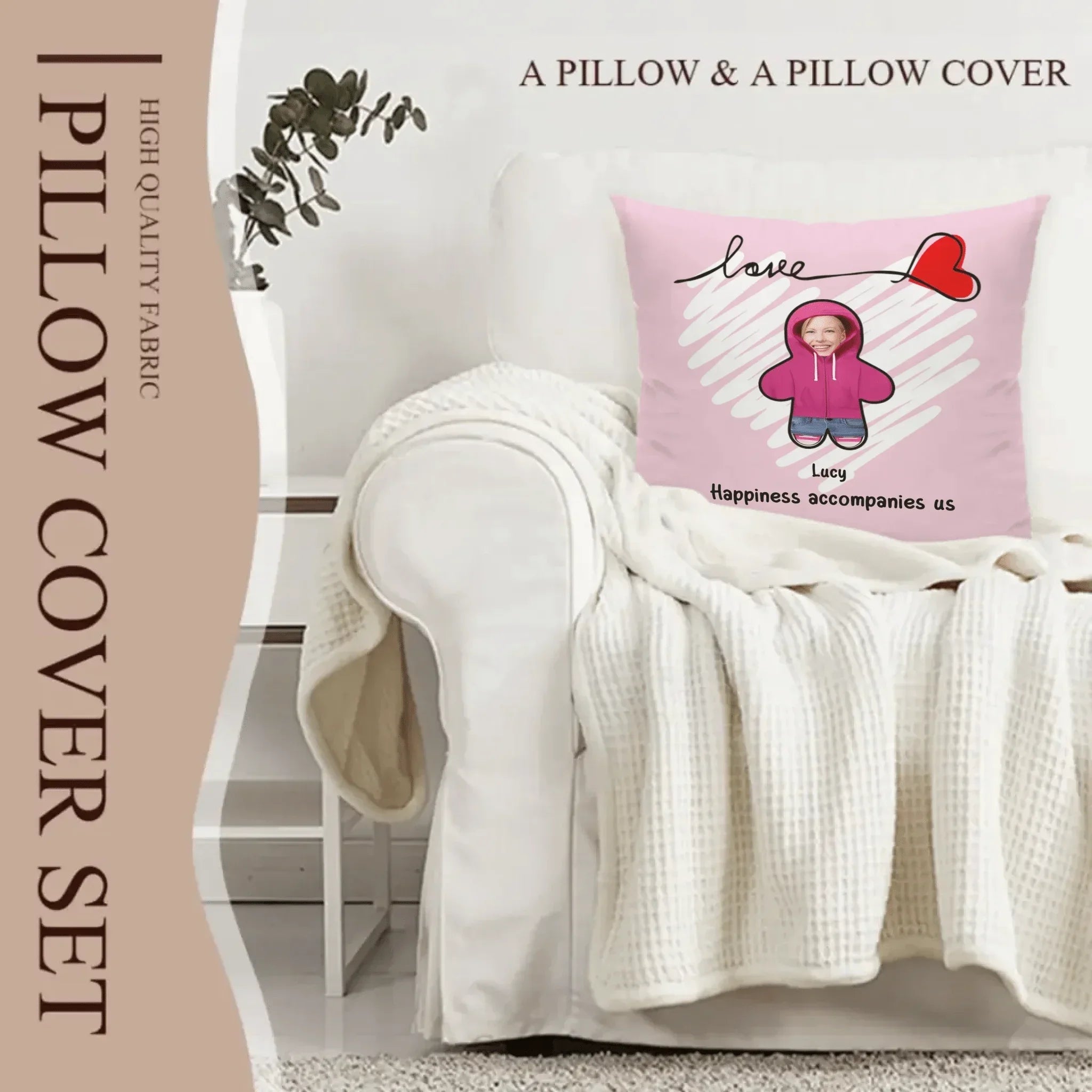 Customized Fun Family Pillowcase - Personalized Love Customized Fun Family Pillowcase with Family Member Photos and Names - A Gift For Family,Parent,Children - Joliny