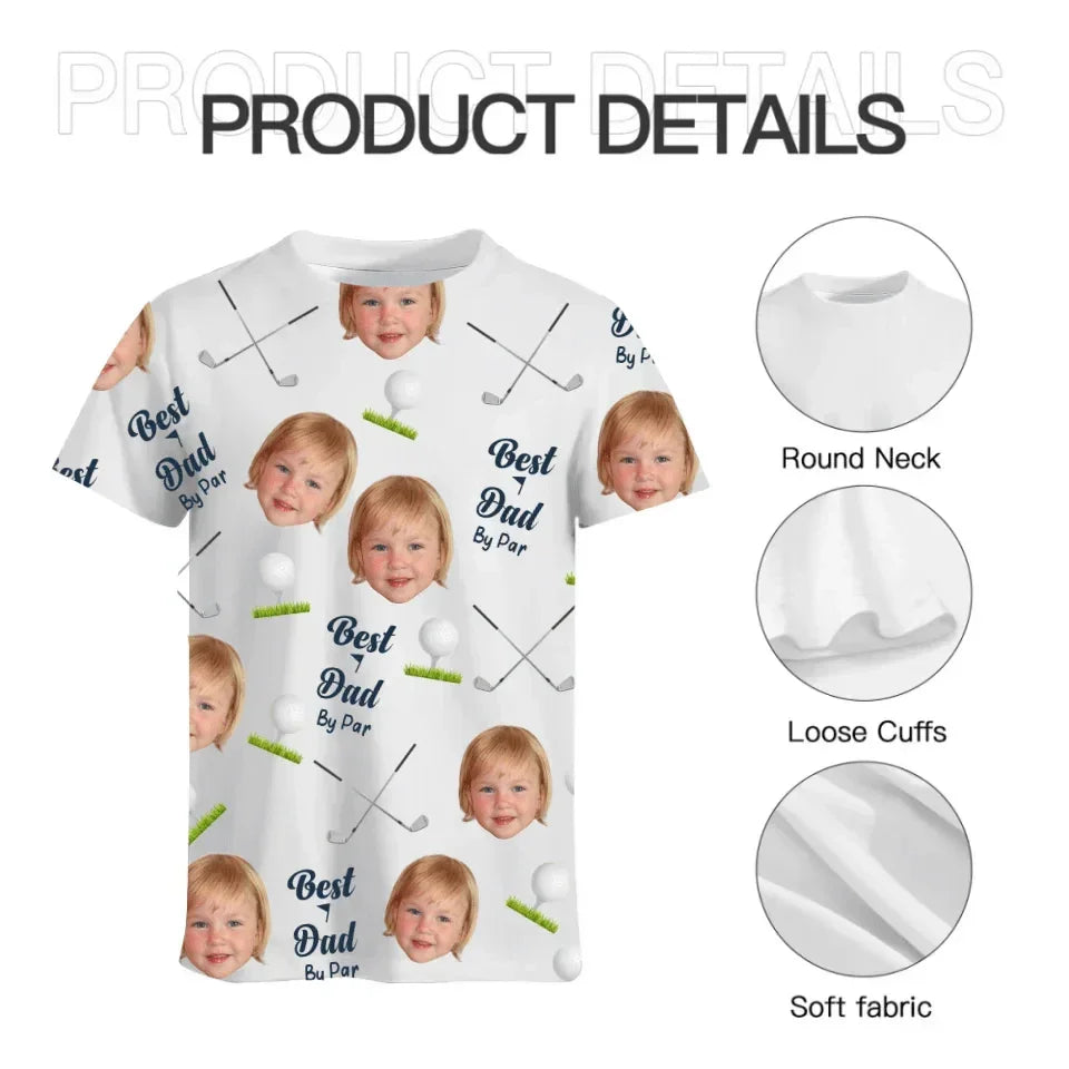 Customized Golf Themed Apparel - Personalized Nickname And Photo Golf Patterned Parent and Child Outfit - Cozy Gifts For Parents,Family,Teams - Joliny