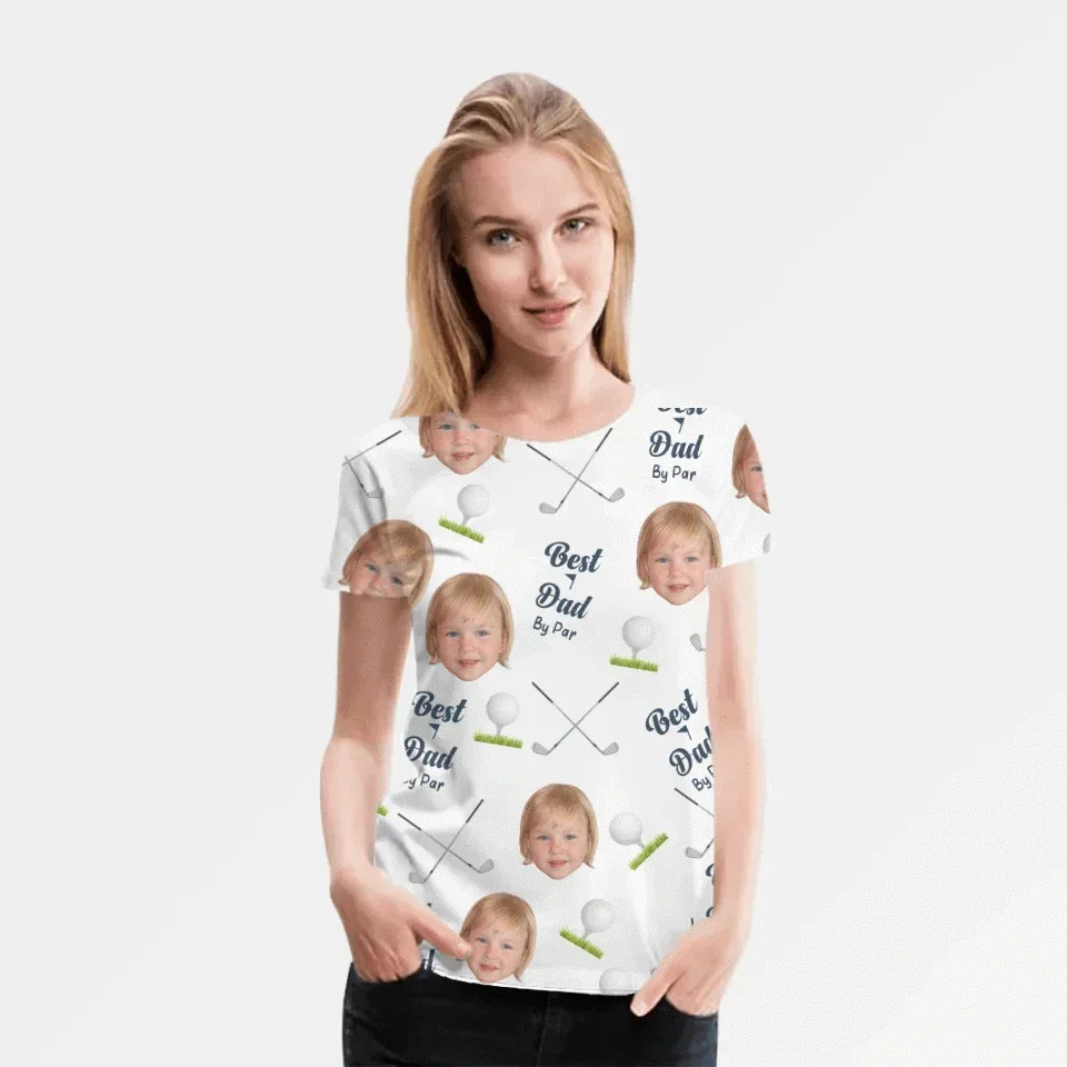 Customized Golf Themed Apparel - Personalized Nickname And Photo Golf Patterned Parent and Child Outfit - Cozy Gifts For Parents,Family,Teams - Joliny