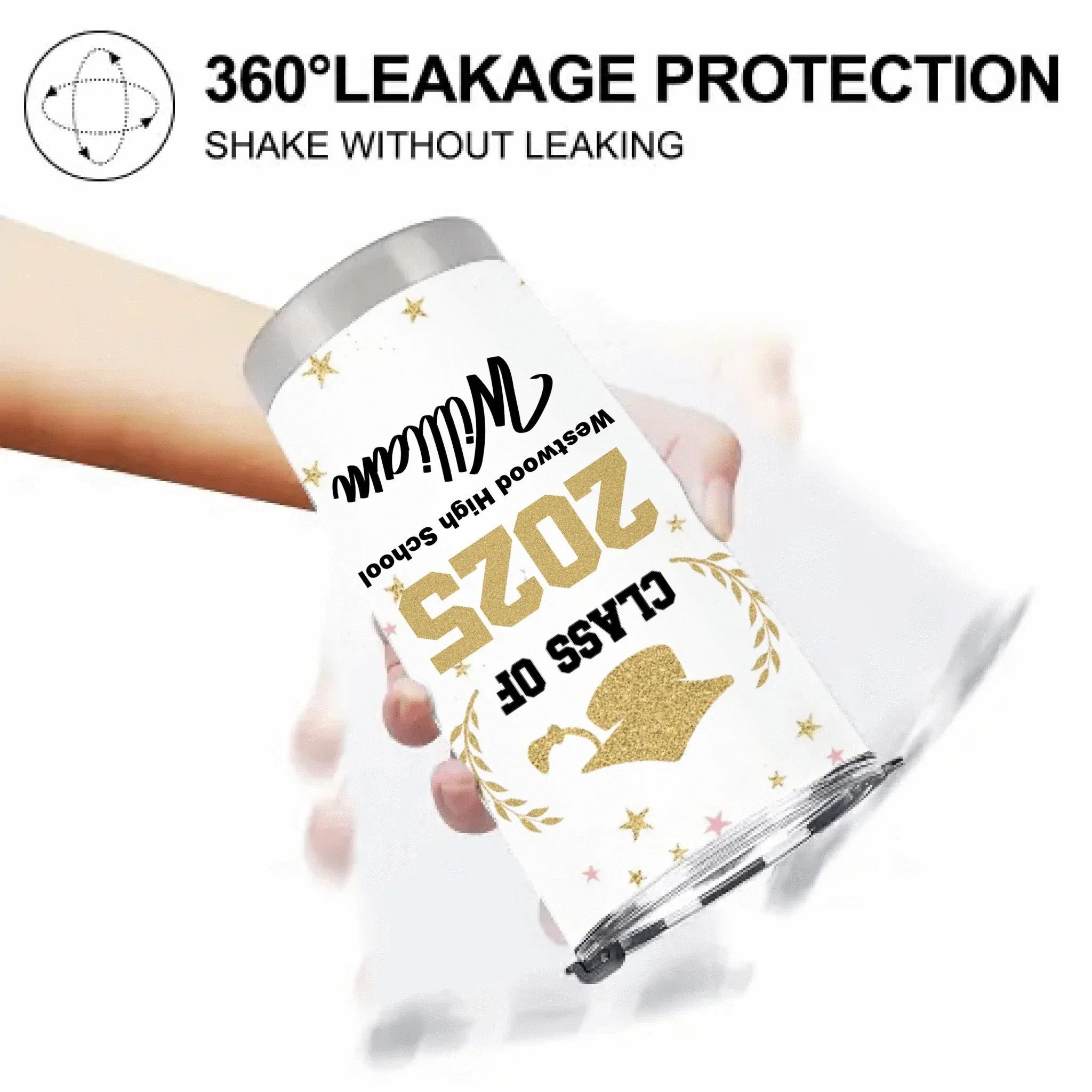 Customized Graduation Gifts - Personalized Name and School Name Graduation Commemorative Thermos Gift - A Gift For Children,Grandchildren,Graduates - Joliny