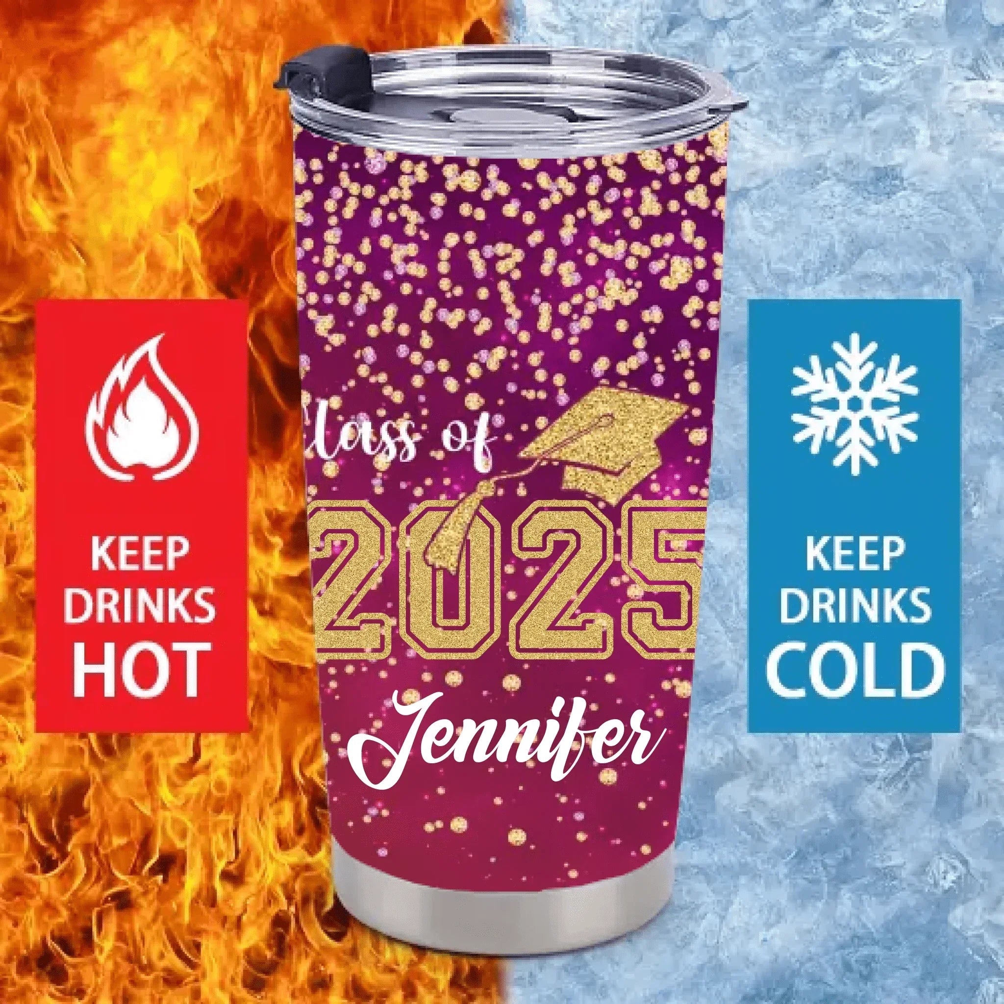 Customized Graduation Gifts - Personalized Name Graduation Commemorative Thermos Gift - A Gift For Children,Grandchildren,Graduates - Joliny