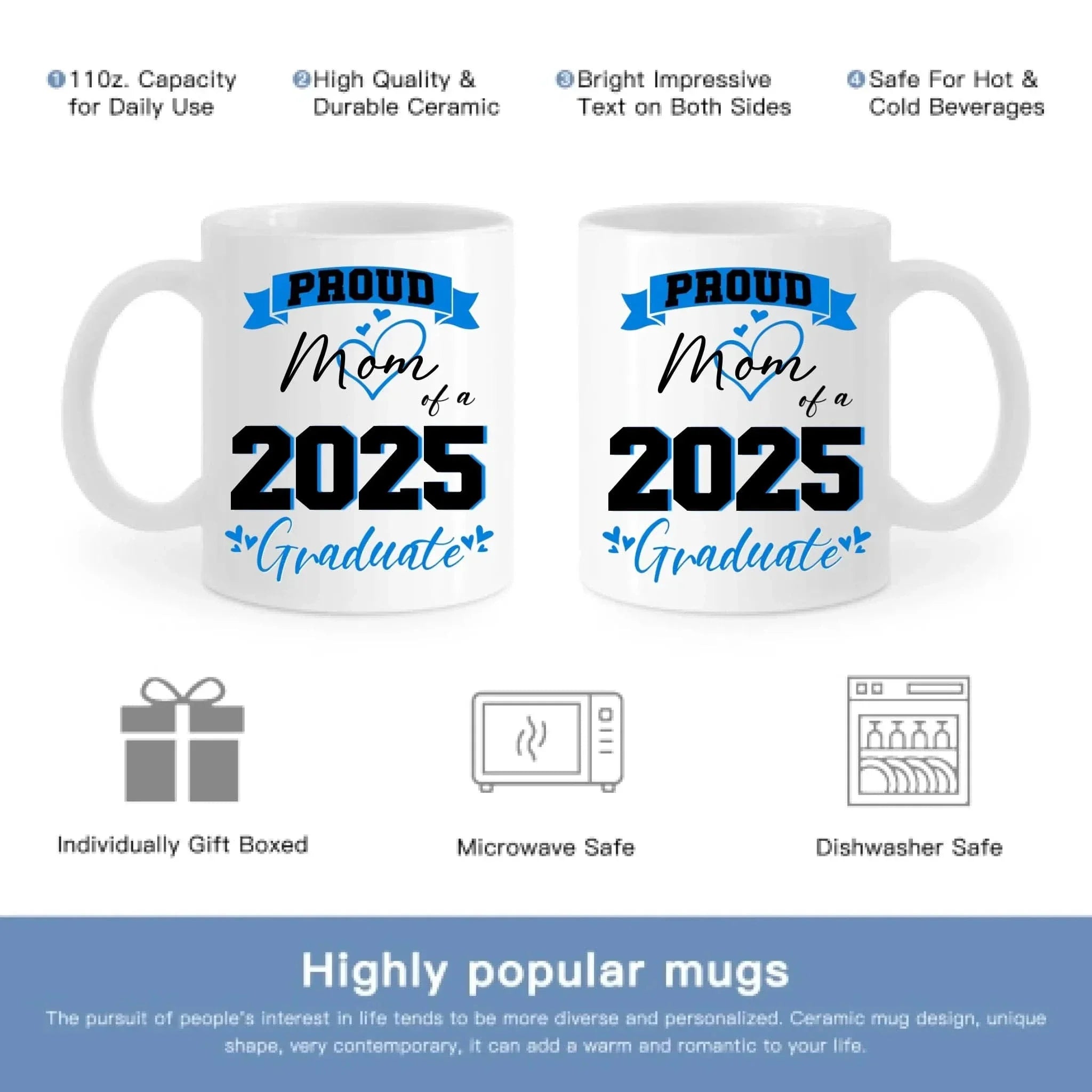 Customized Graduation Themed Mug - Personalized Name and Year Graduation Season Mug - A Gift For Family,Graduate Parents - Joliny