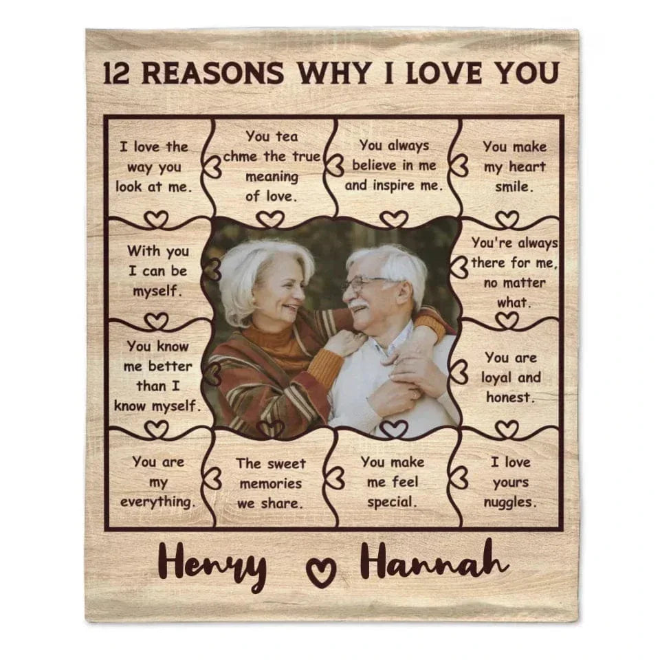 Customized Heartfelt Quotes Blanket - Personalized Sweet Memories Photo and Name Warm Flannel Couple Blanket - A Gift For Boyfriend,Girlfriend,Husband,Wife - Joliny