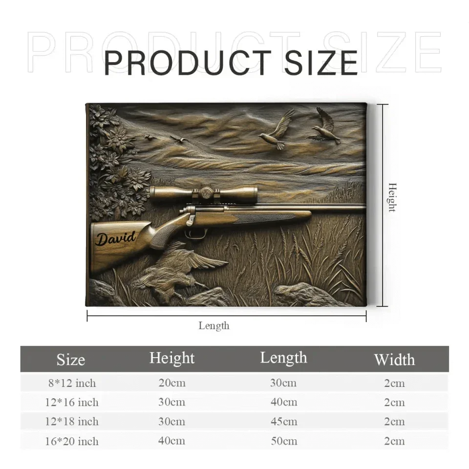 Customized Hunting Rifle Wall Art - Personalized Name Hunting Canvas Painting - A Gifts For Friends - Joliny