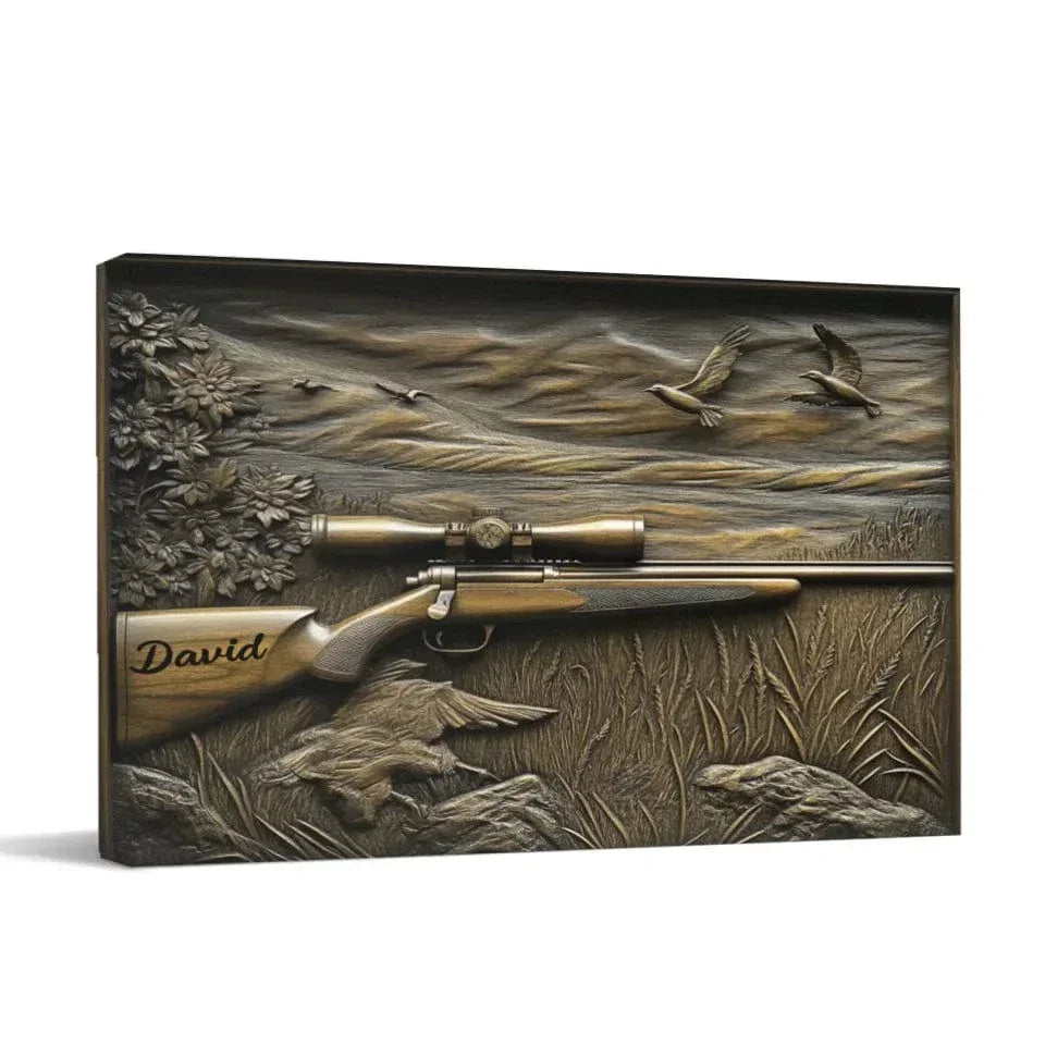 Customized Hunting Rifle Wall Art - Personalized Name Hunting Canvas Painting - A Gifts For Friends - Joliny