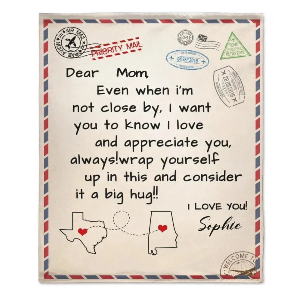 Customized Letter Blanket - Personalized Area and Name Expression of Love Letter Blanket - A Gift For Parents,Family,Friend - Joliny