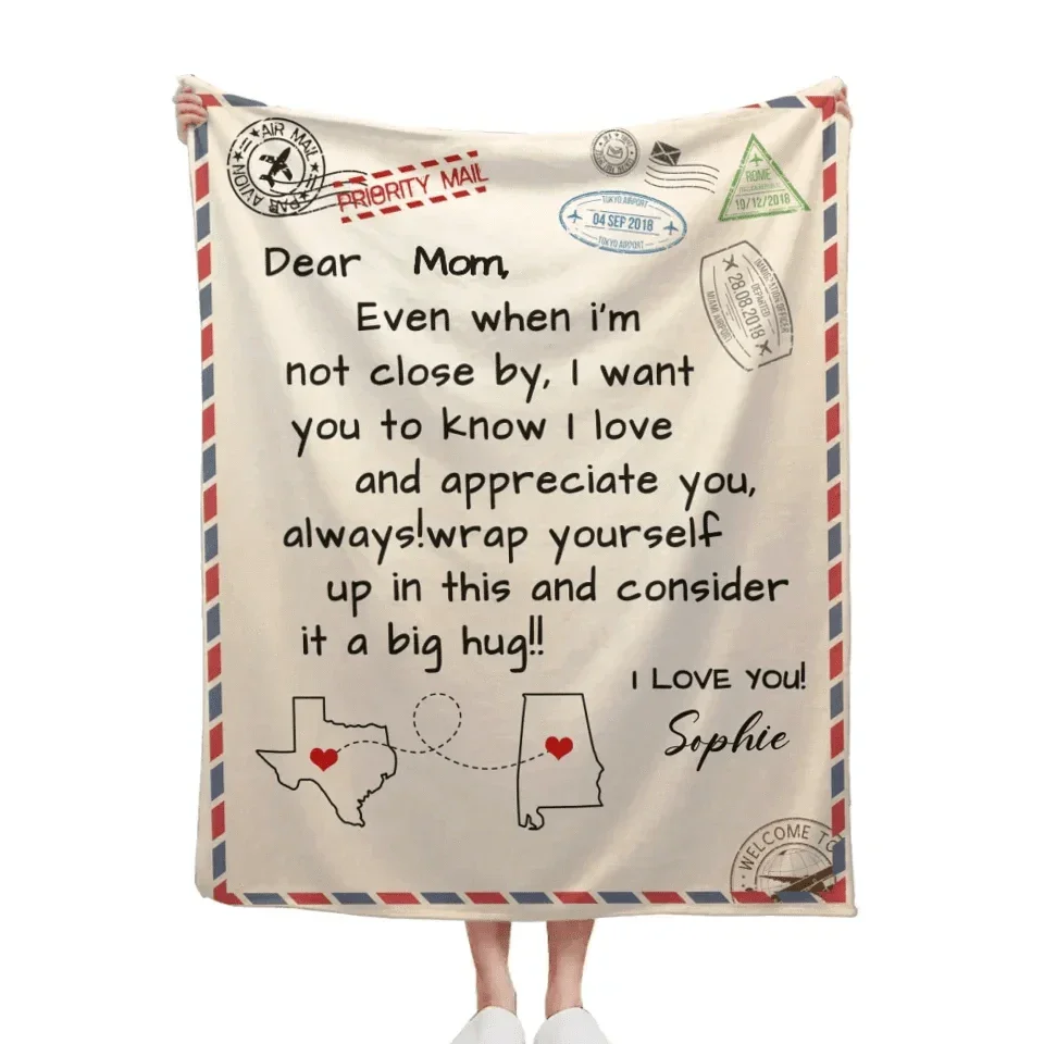 Customized Letter Blanket - Personalized Area and Name Expression of Love Letter Blanket - A Gift For Parents,Family,Friend - Joliny