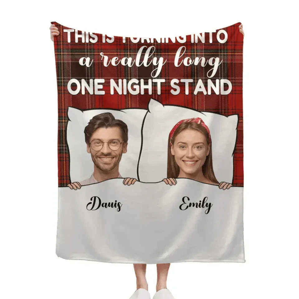 Customized Long Strip Photo One Night Stand - Gifts for Couples Couple Blanket - Joliny