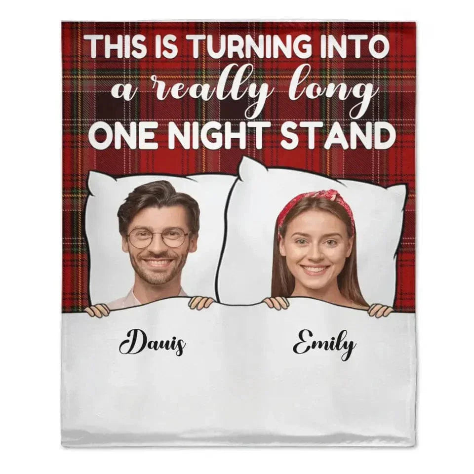 Customized Long Strip Photo One Night Stand - Gifts for Couples Couple Blanket - Joliny