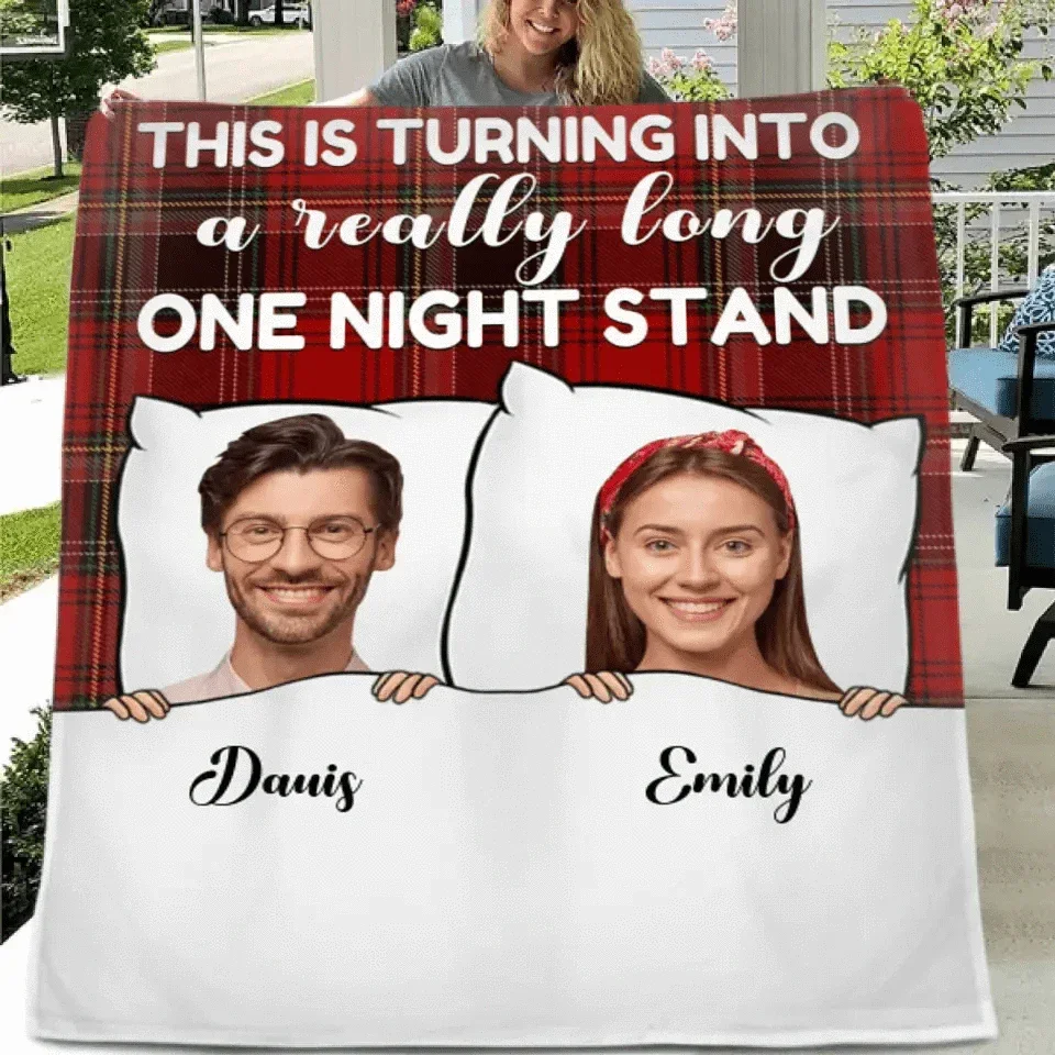 Customized Long Strip Photo One Night Stand - Gifts for Couples Couple Blanket - Joliny