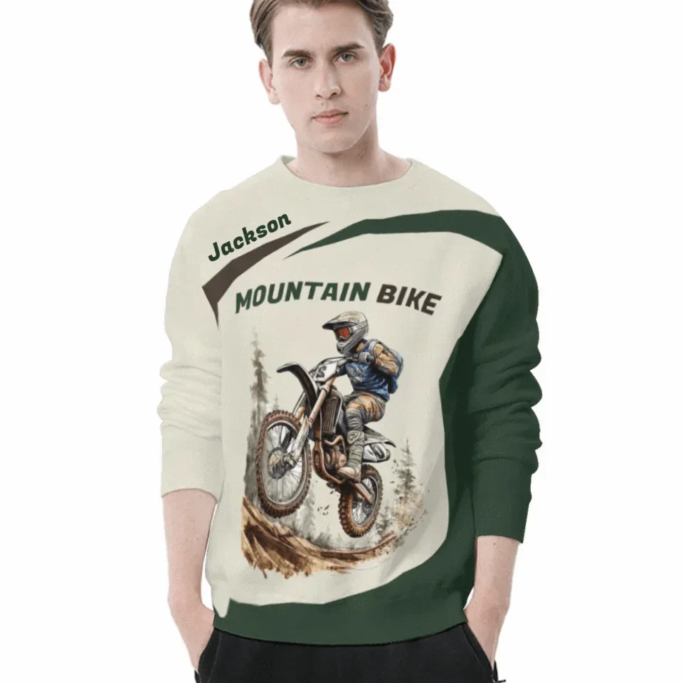 Customized Mountain Bike Themed T-shirt - Classic Mountain Colorways Apparel with Personalized Names - A Gift Mountain Bike Lover,Friend,Colleagues - Joliny