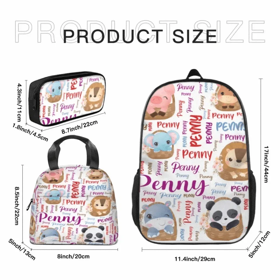 Customized Name Blanket, Small Animals Inside Basket - Joliny