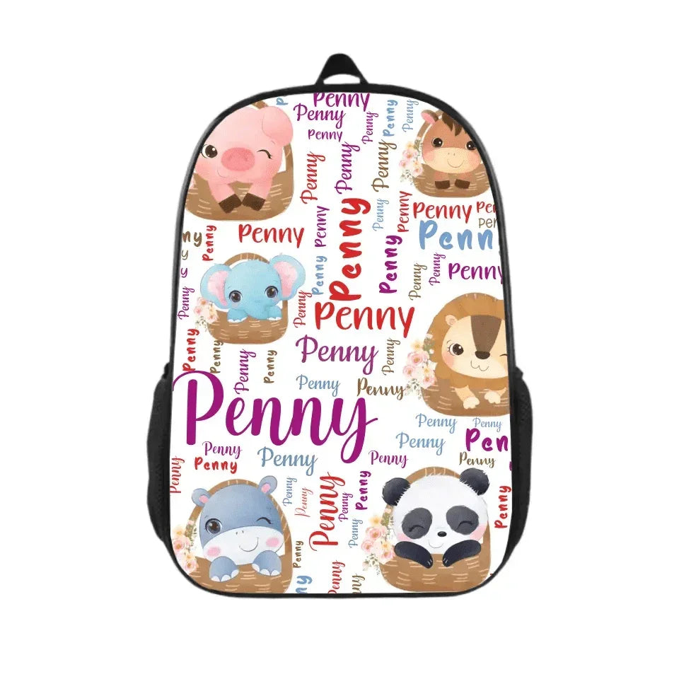 Customized Name Blanket, Small Animals Inside Basket - Joliny