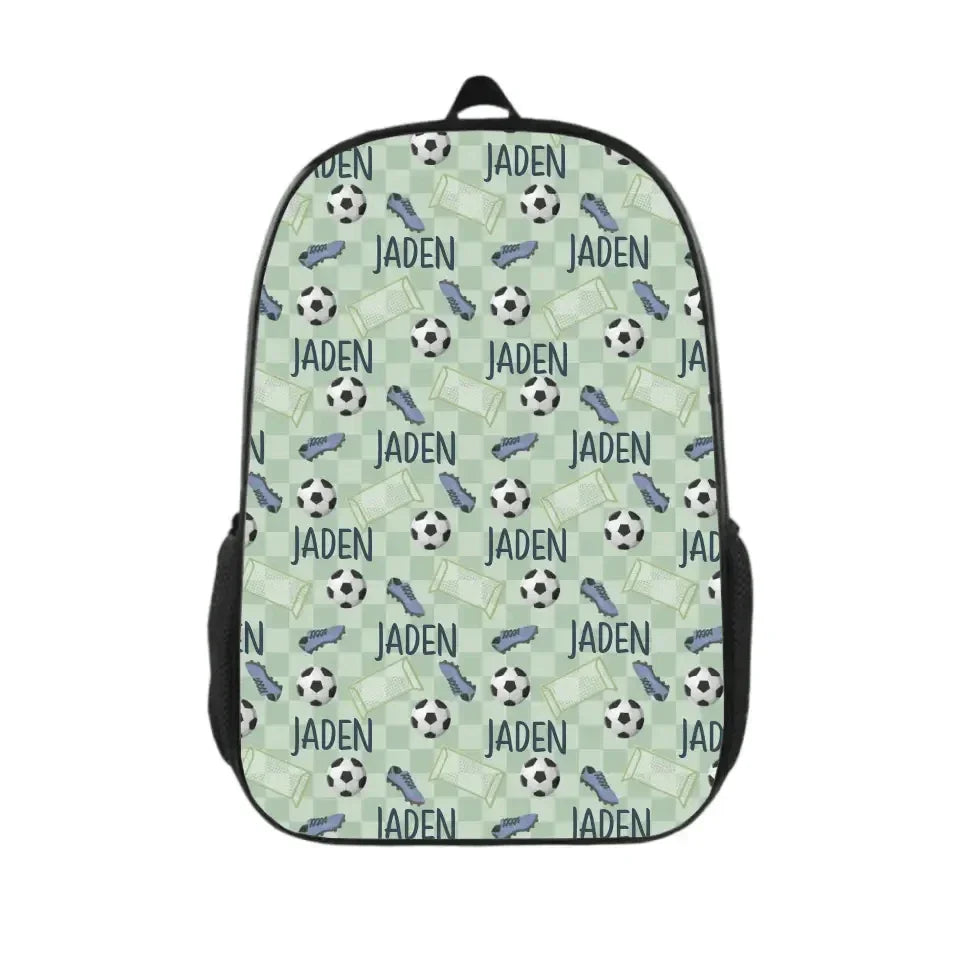 Customized Name Green Football Backpack School Season Kids Gift - Joliny