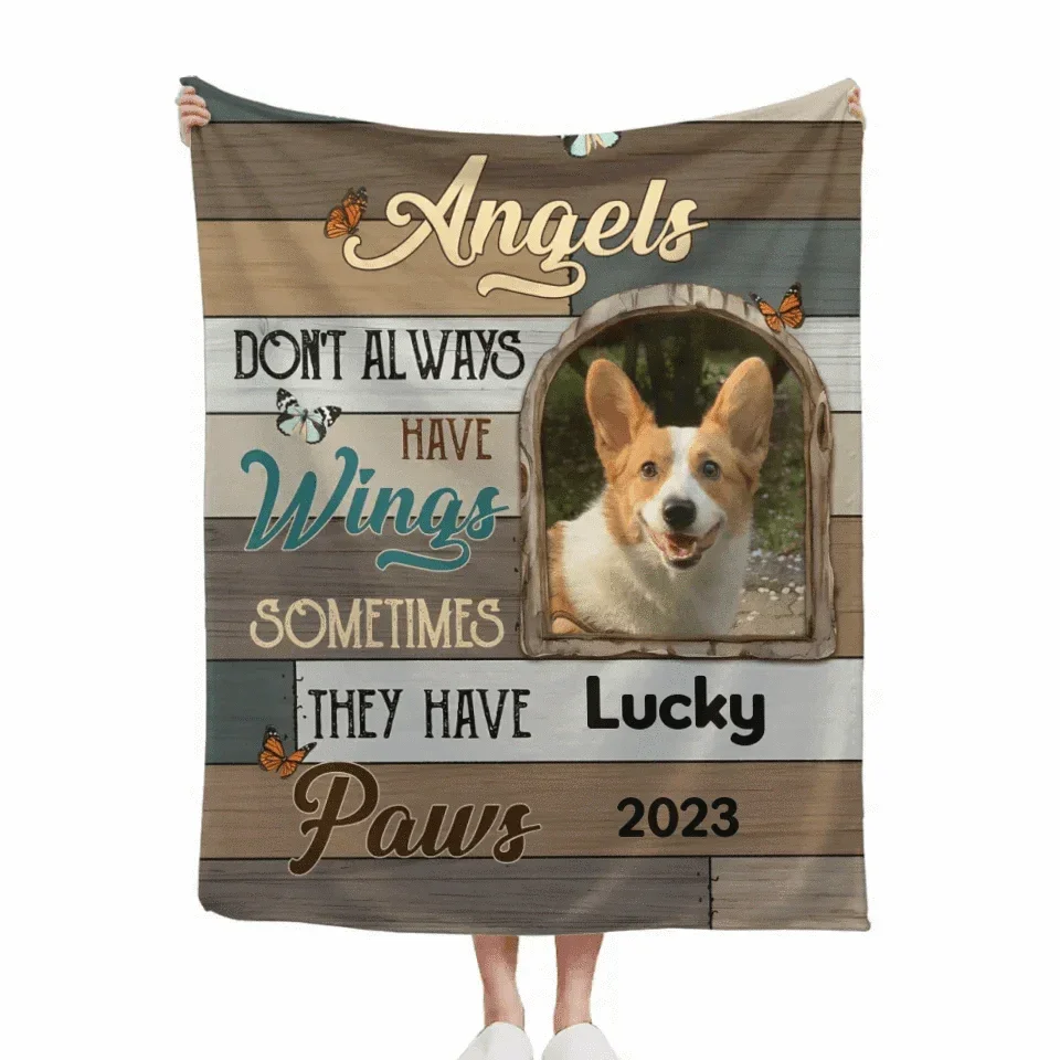 Customized Pet Memorial Blankets - Personalized Cozy Blanket with Pet Photo,Name and Year - A Meaning Gift For Pet Owners,Pet Lovers - Joliny