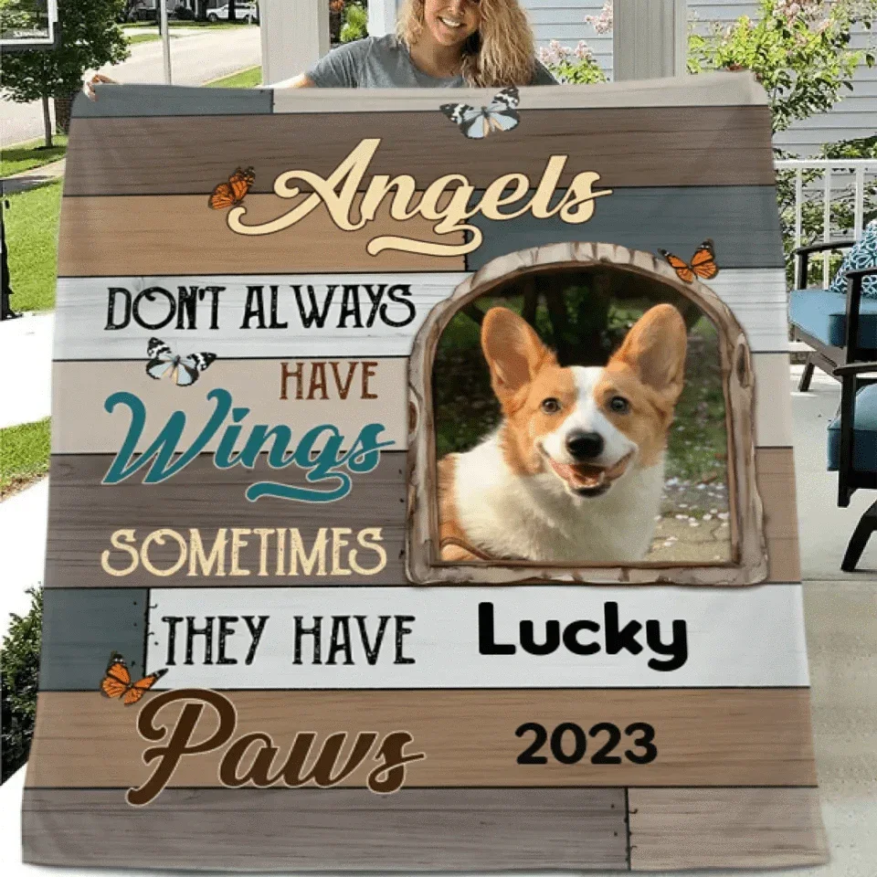 Customized Pet Memorial Blankets - Personalized Cozy Blanket with Pet Photo,Name and Year - A Meaning Gift For Pet Owners,Pet Lovers - Joliny